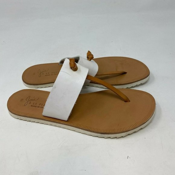 Joie White and Tan Sandals - Picture 1 of 6